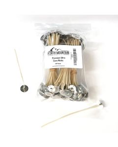Ultra Core Knitted Candle Wicks [6 Inch, Pre-Waxed and Tabbed, Pack of 120]