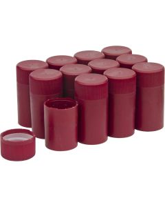 Twist-N-Seal Bottle Closures [Red, Plastic, Tamper Evident, Pack of 12]