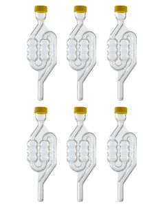 Six-Bubble Fermentation Airlocks [Pack of 6, BPA-Free Plastic, Shatter-Resistant, Made in Italy]