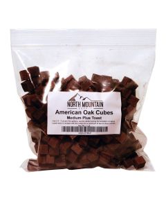 American Oak Cubes - [Medium Plus Toast, 1 lb Bag, Post Fermentation, For Wine And Stainless Tanks]