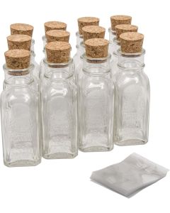 Muth Honey Jars with Corks and Shrink Bands [4 oz, Clear Glass, Case of 12]