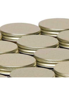 Metal Screw Cap Lids – [53 mm, Gold, Plastisol Lined, 12-Pack]