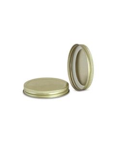 Metal Screw Cap Lids - [83 mm, Gold, Plastisol Lined, 12-Pack]