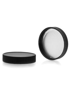Plastic Screw Cap Lids - [63 mm, Black, 12-Pack]