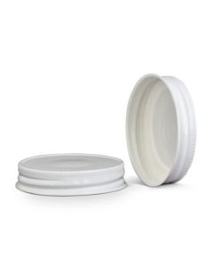 Metal Button Lids - [70-450, White, Plastisol Lined, 12-Pack]