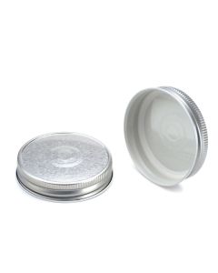 Metal Button Lids - [70-450, Silver, Plastisol Lined, 12-Pack]