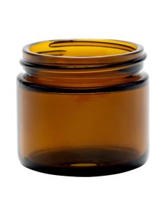 Glass Straight-Sided Jars – [2 oz, Amber, 53 mm Mouth, 24-Pack]