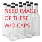 Glass Bordeaux Wine Bottles – [750ml, Clear/Flint, Screw-Top, 12-Pack]