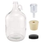 Glass Fermenting Jug with Handle – [1 Gallon, with Stopper, Airlock & Lid, 1-Pack]
