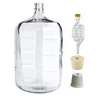 Glass Carboy Fermenting Jug – [5 Gallon, Premium Italian, with Stoppers & Airlock]