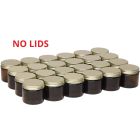 Glass Straight-Sided Jars – [2 oz, Amber, 53 mm Mouth, 24-Pack]