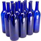Glass Bordeaux Wine Bottles – [750ml, Cobalt Blue, Cork Finish, 12-Pack]