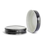 Metal Button Lids - [70-450, Black, Plastisol Lined, 12-Pack]