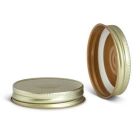 Metal Button Lids - [70-450, Gold, Plastisol Lined, 12-Pack]